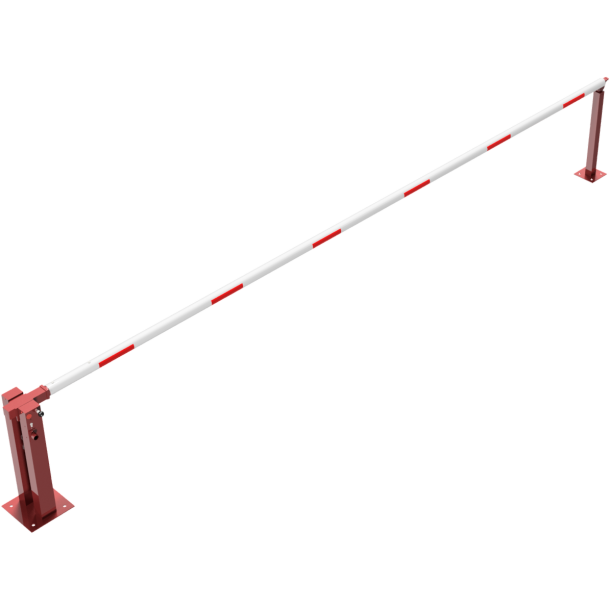 Manual barrier | with pneumatic spring | and fixed pole support | clear width: 6000 mm | with triangular lock and Euro profile cylinder lock at the main support